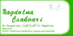 magdolna csakvari business card